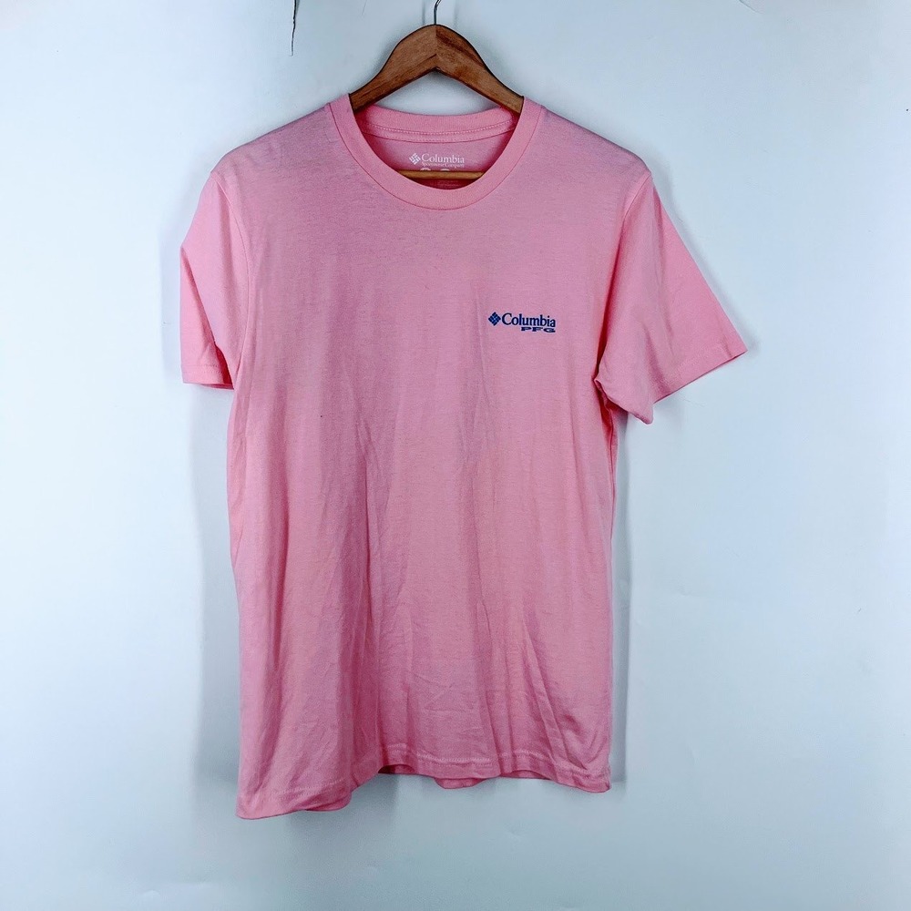 Columbia PFG Mens Pink Key West Graphic T-Shirt Short Sleeve Size M